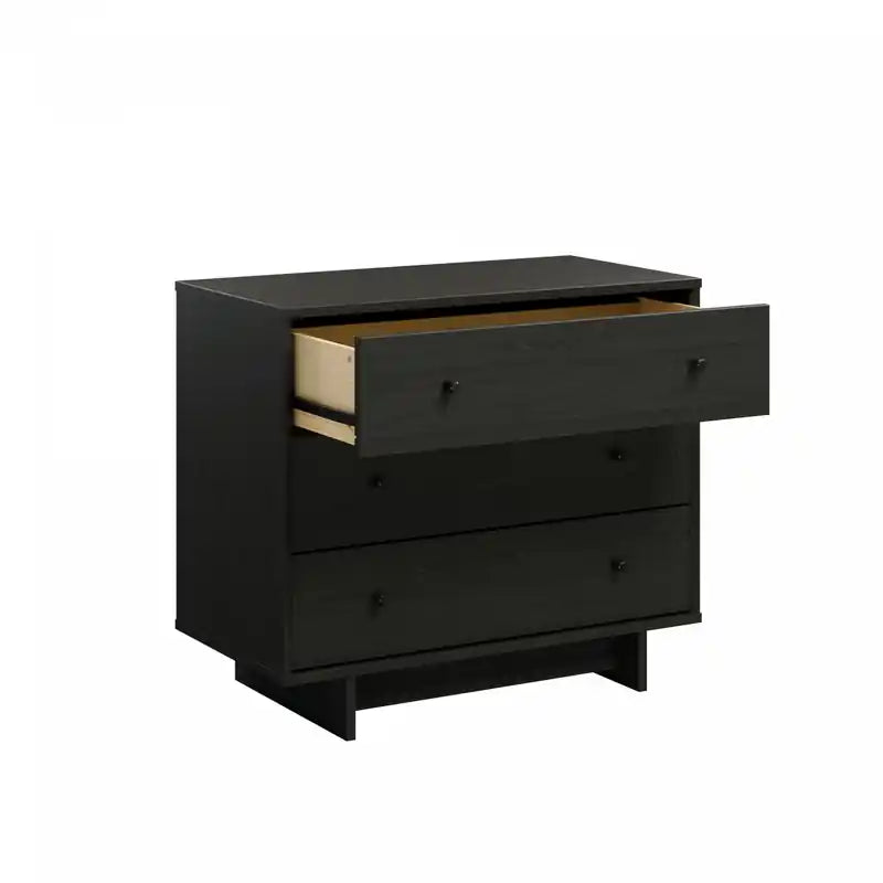 Table de chevet à 3 tiroirs - Chêne noir