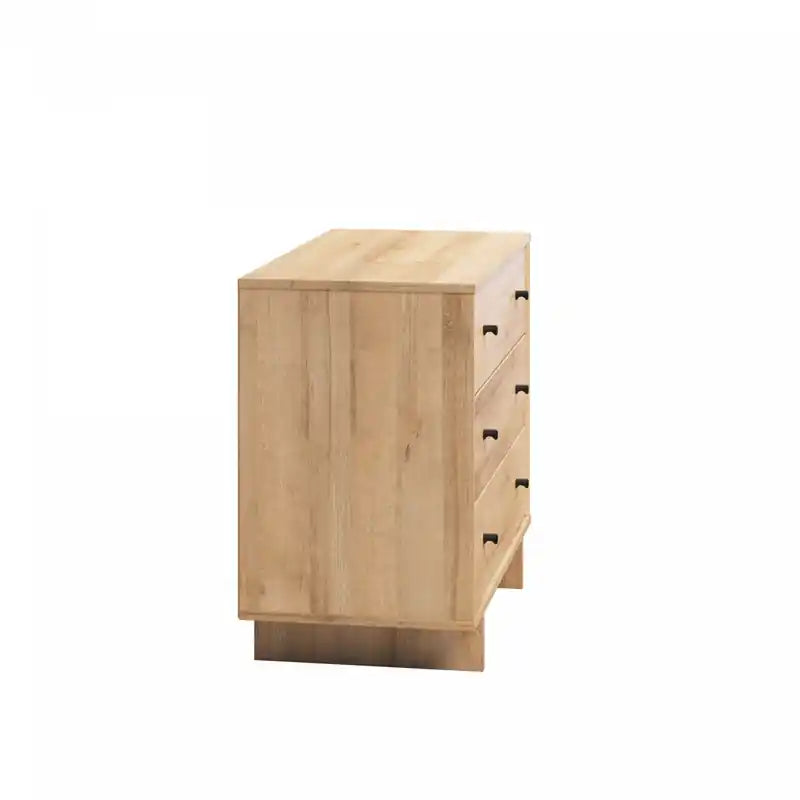 Table de chevet à 3 tiroirs - Chêne noir