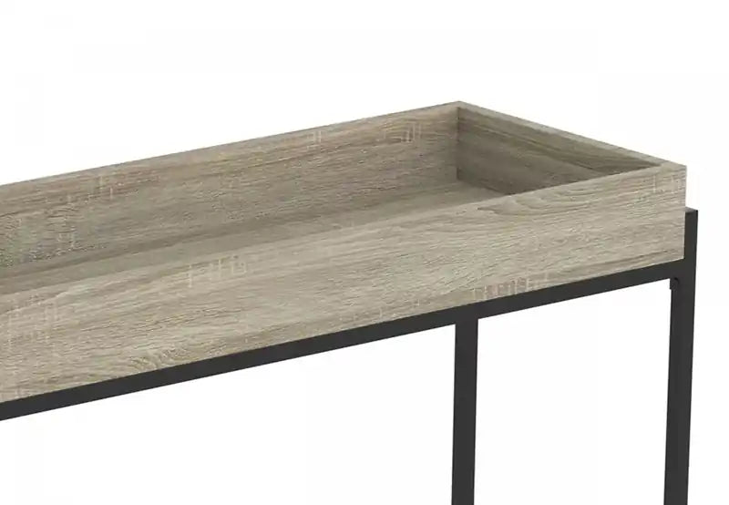 Console moderne 40 po avec plateau – Taupe foncé et métal noir