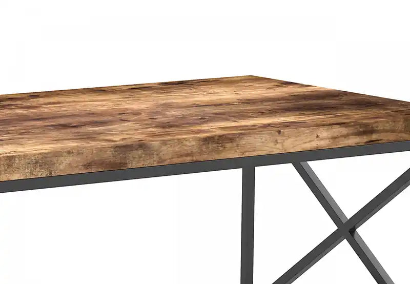 44 Table Basse en Bois Recyclé avec Métal Noir