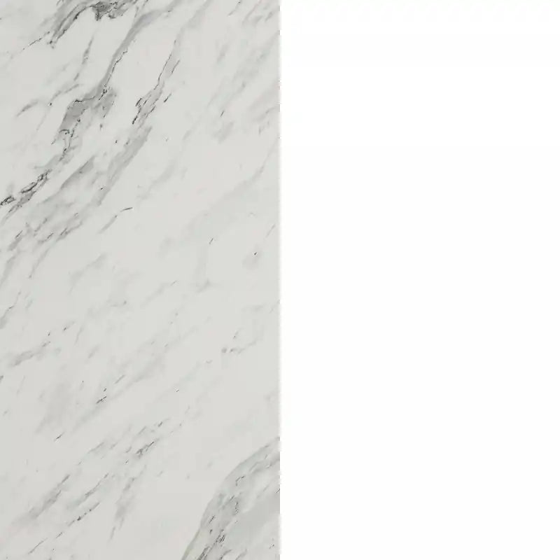 Îlot de cuisine avec rangement - Faux marbre blanc et blanc