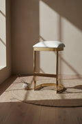 Manhattan Comfort Aura 28.54 Polished Brass Stainless Steel Barstool
