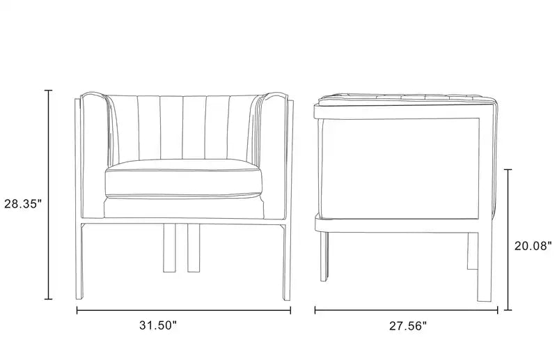 Fauteuil d'appoint en velours et laiton poli - Gris chaud