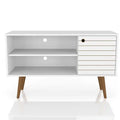 Manhattan Comfort Liberty 42.52 Mid-Century Modern TV Stand with 2 Shelves & 1 Door - White & Yellow