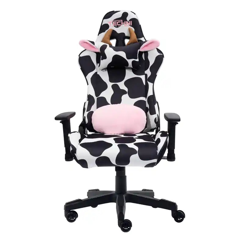 Chaise de bureau gaming imprimé vache