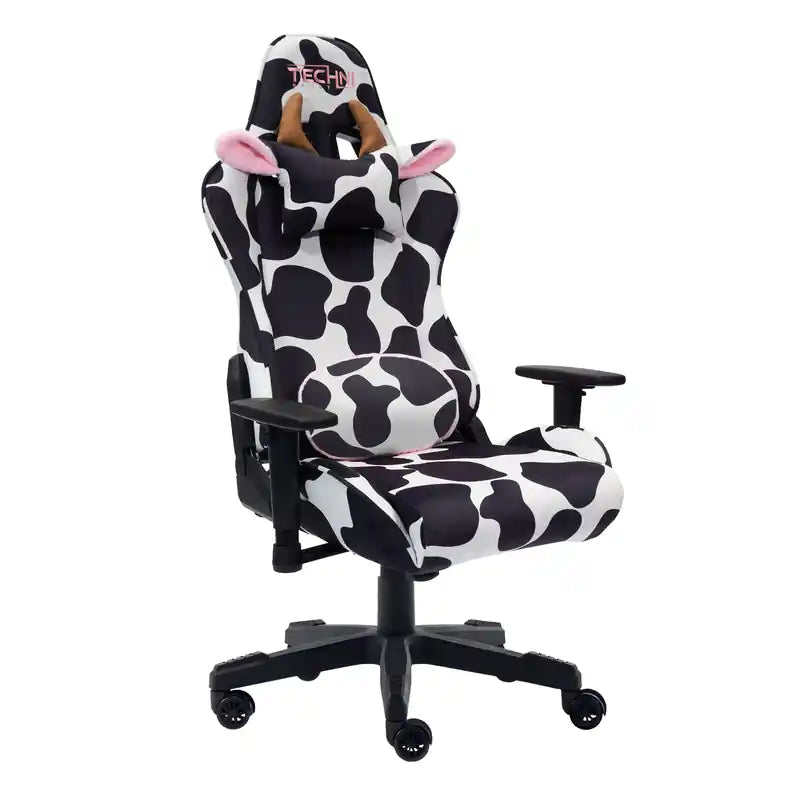 Chaise de bureau gaming imprimé vache