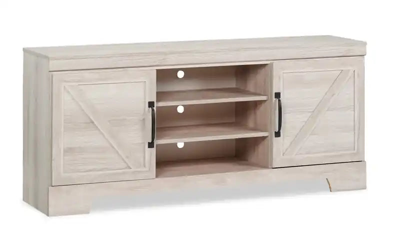 Davin 61 Rustic TV Stand with Storage and Cable Management for TVs up to 70- Whitewash