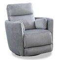 Ember 36 Fabric Swivel Power Reclining Chair - Silver Cotton