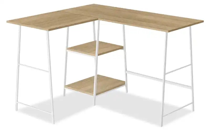 Evlin 42 L-Shaped Office Desk with Shelves