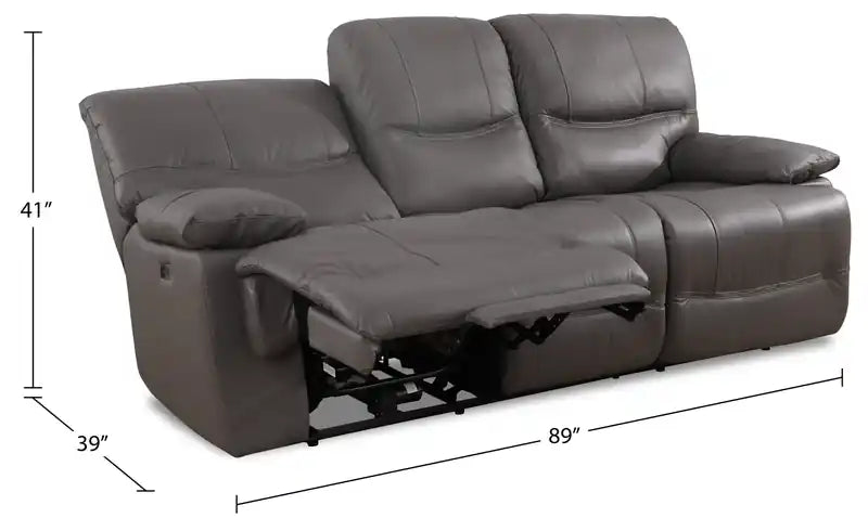 Canapé inclinable électrique zéro gravité en cuir véritable avec ports USB
