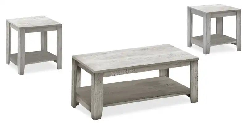 Lincoln 42 Traditional 3-Pack Coffee + 2 End Tables with Shelf