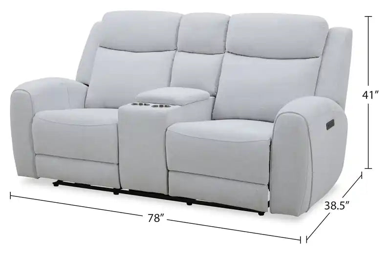 Causeuse inclinable électrique en tissu de 78 po - Bronco Gris pierre