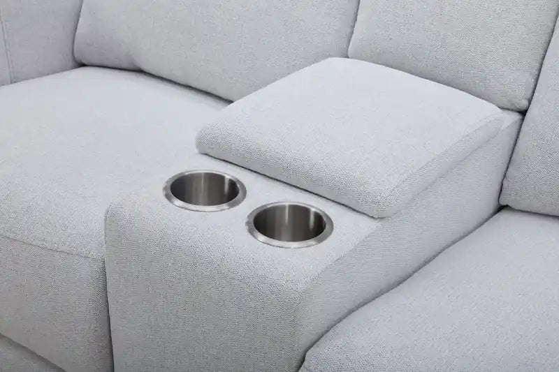 Causeuse inclinable électrique en tissu de 78 po - Bronco Gris pierre