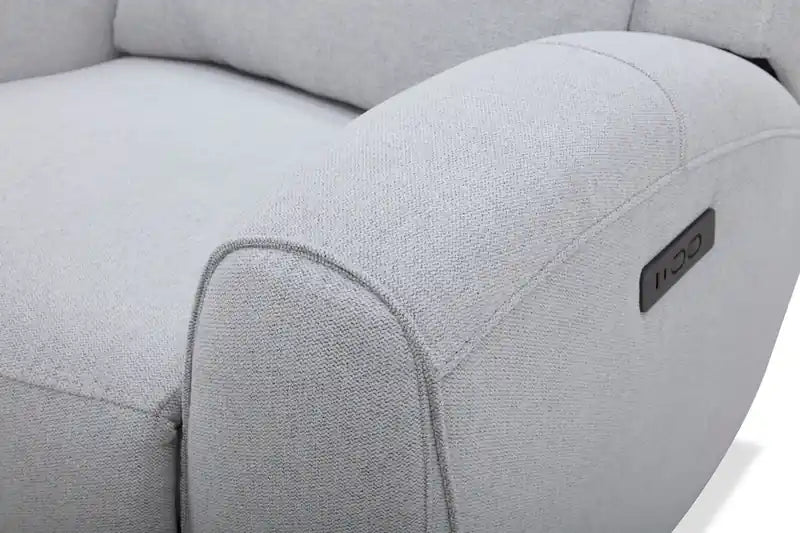 Causeuse inclinable électrique en tissu de 78 po - Bronco Gris pierre